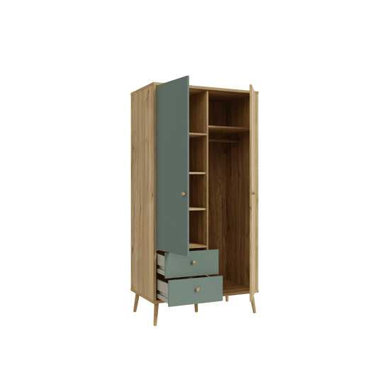 Roupeiro SERIE LYON portas batentes 94x185cm carvalho