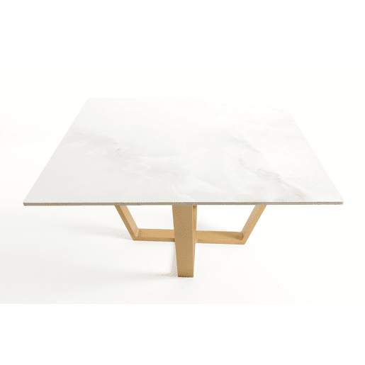 Mesa de centro com efeito mármore branco EXCALIBUR