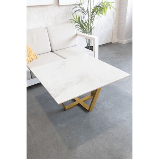 Mesa de centro com efeito mármore branco EXCALIBUR