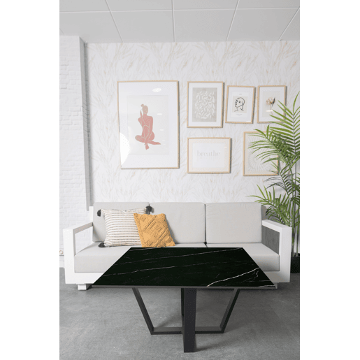 Mesa de centro com efeito mármore preto EXCÁLIBUR