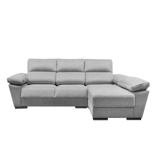 Chaise longue 4 lugares reversível cinza claro LODIS