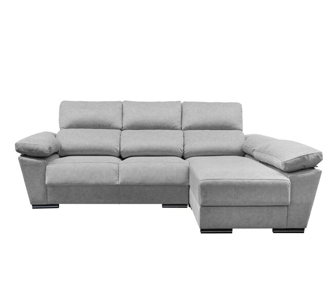 Chaise longue 4 plazas reversible gris claro LODIS