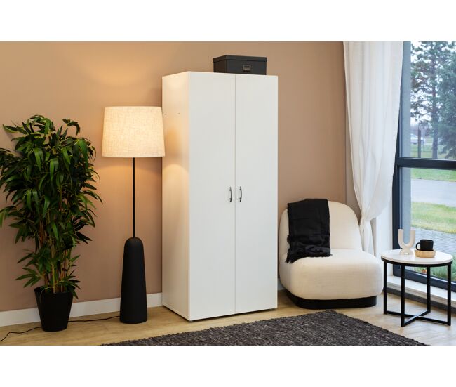Armario leader puertas batientes 74x179cm blanco - conforama