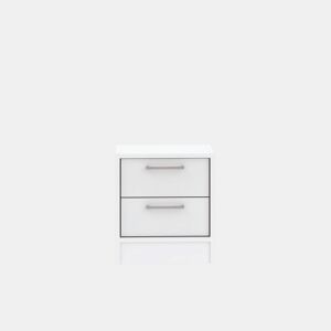 Mesa de cabeceira 2 gavetas cor branca LEADER