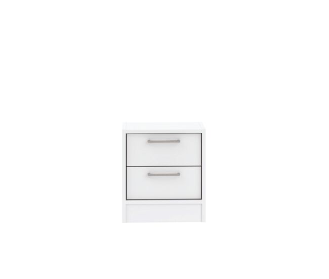 Mesita de noche 2 cajones color blanco leader - conforama