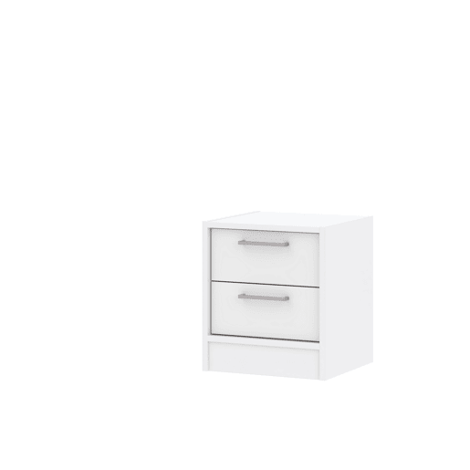 Mesa de cabeceira 2 gavetas cor branca LEADER