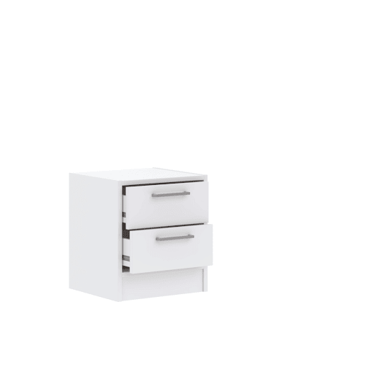Mesa de cabeceira 2 gavetas cor branca LEADER