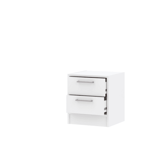 Mesa de cabeceira 2 gavetas cor branca LEADER