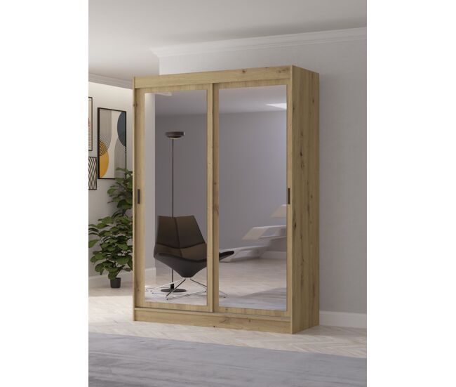 Armario touch ii puertas correderas con espejo 150x215cm - conforama