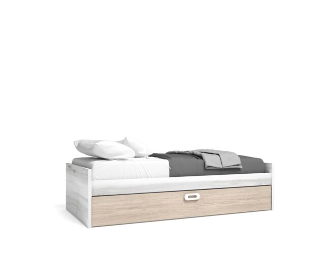 Cama nido 190x90cm mood, blanco y marrón - conforama