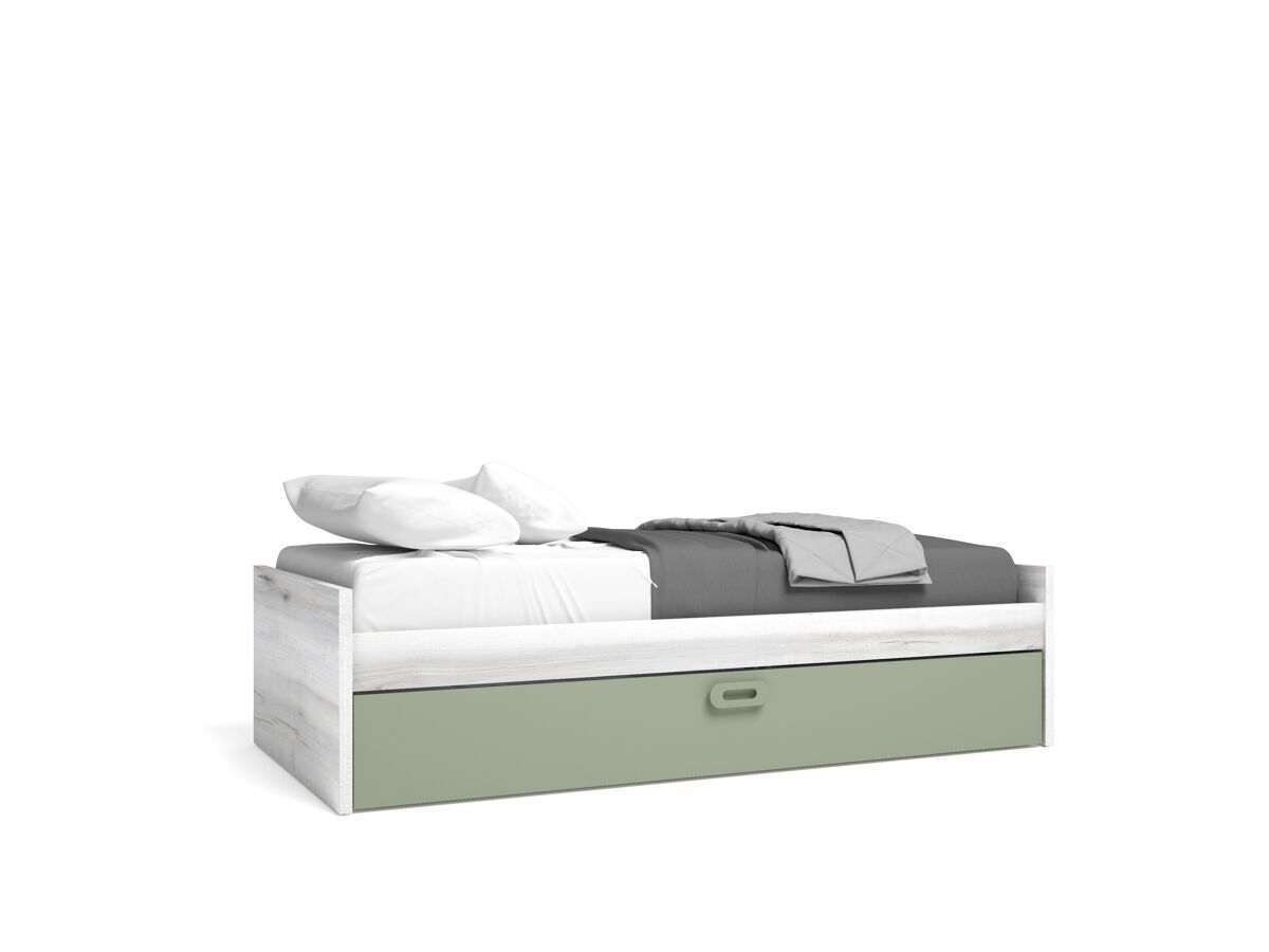 Cama nido 190x90cm mood blanco y verde - conforama