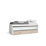 Cama nido MOOD 2 gavetas 90x190cm e 90x180cm branco e castanho