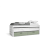 Cama nido MOOD 2 gavetas 90x190cm e 90x180cm branco e verde
