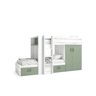 Beliche trem 90x190cm MOOD branco e verde