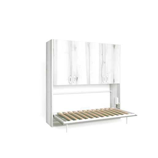 Cama abatível MOOD 190x90cm com roupeiro branco e verde