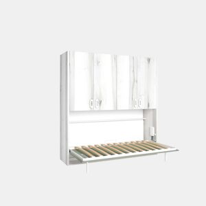 Cama abatível MOOD 190x90cm com roupeiro branco e verde