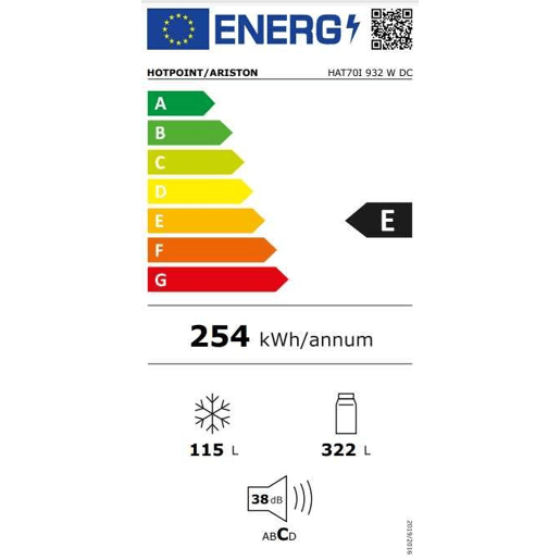 Frigorífico 2 portas HOTPOINT HAT70I 932WDC 437 litros