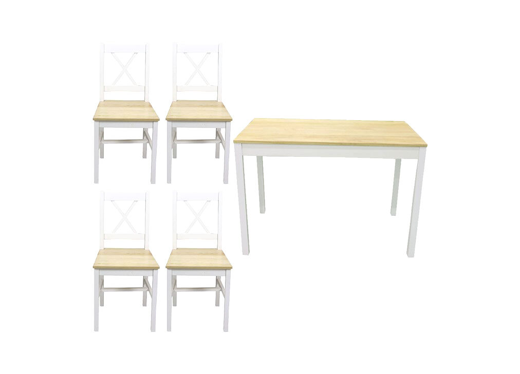Conjunto de mesa con 4 sillas versalles ii natural