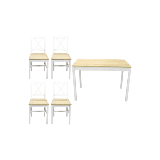 Conjunto de mesa com 4 cadeiras VERSALLES natural