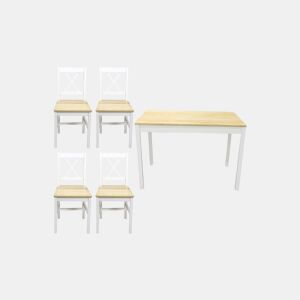 Conjunto de mesa com 4 cadeiras VERSALLES natural