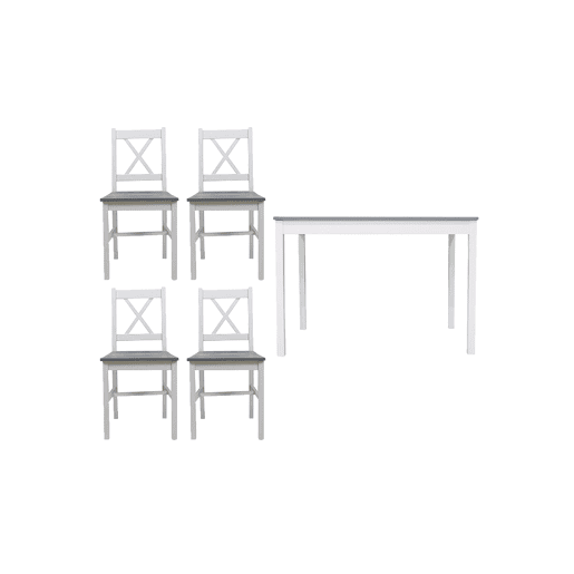 Conjunto de mesa com 4 cadeiras VERSALLES cinza Conjunto de mesa com 4 cadeiras VERSALLES cinza
