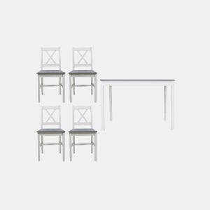 Conjunto de mesa com 4 cadeiras VERSALLES cinza