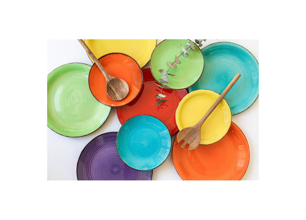 Vajilla colors 18 piezas gres multicolor