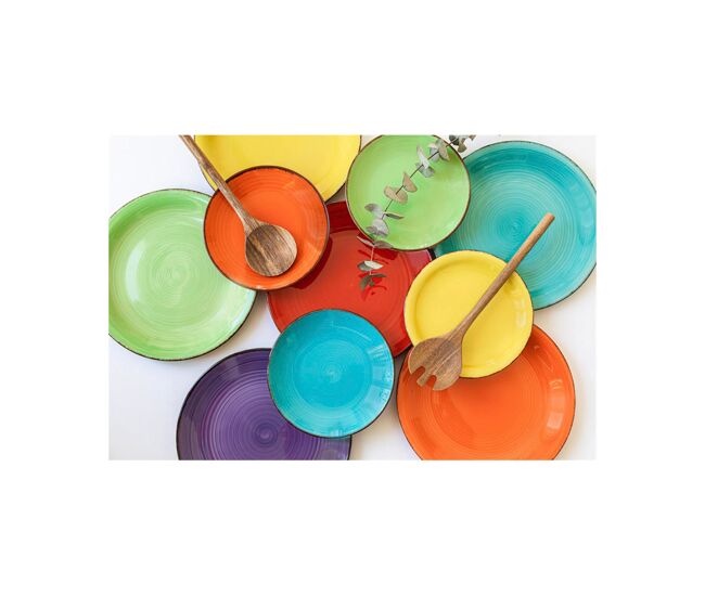 Vajilla colors 18 piezas gres multicolor