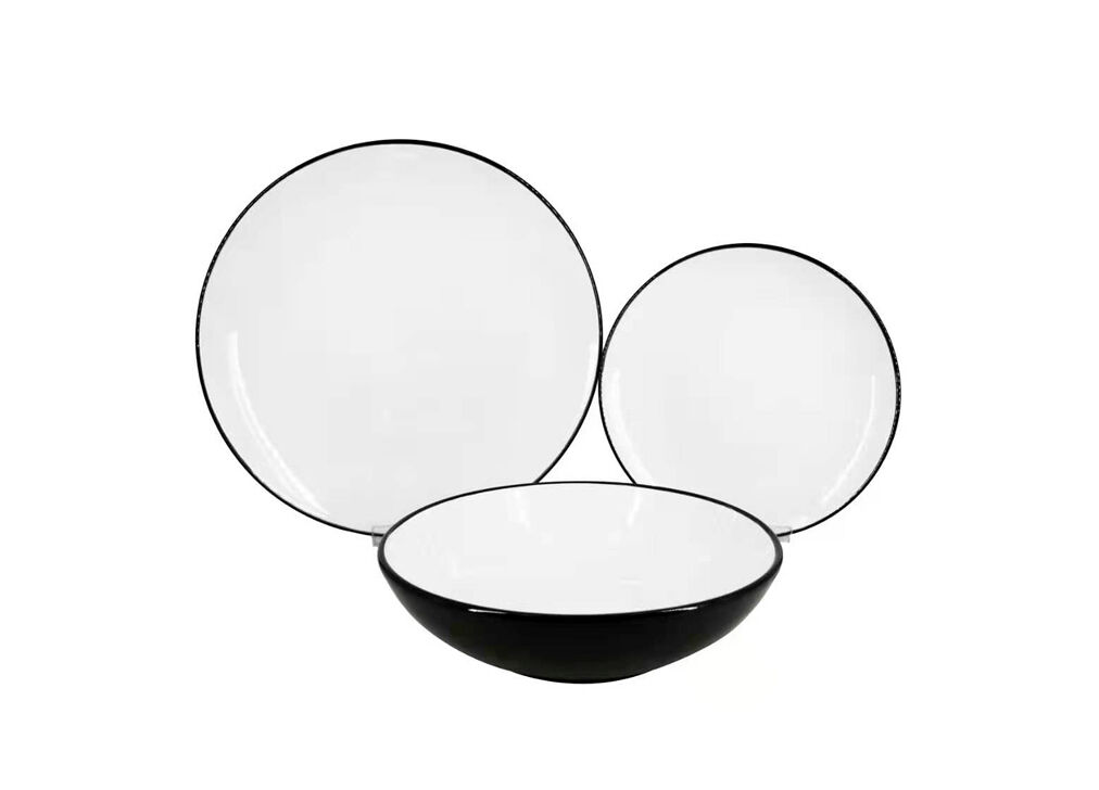 Vajilla black & white 18 piezas