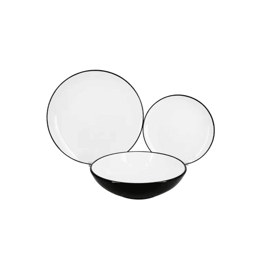 Conjunto de Loiça BLACK & WHITE 18 peças