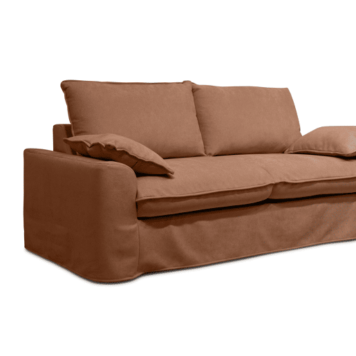 Sofá cama 3 lugares terracota VIALO