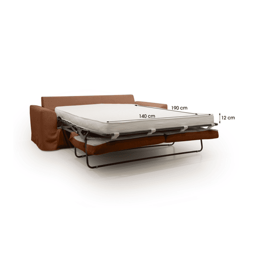 Sofá cama 3 lugares terracota VIALO