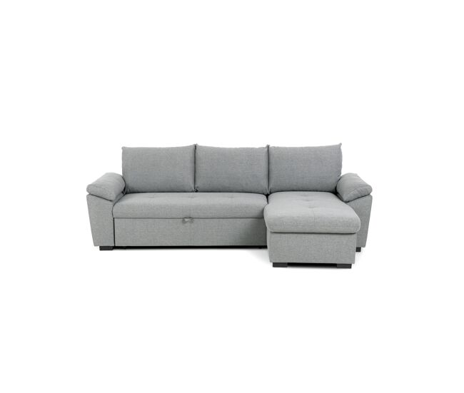 Chaise longue con cama ANTON reversible 3 plazas gris
