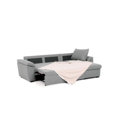 Chaise longue com cama ANTON reversível 3 lugares cinza