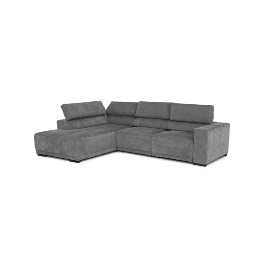 Sofá de canto com cama MACK esquerda 4 lugares cinza escuro