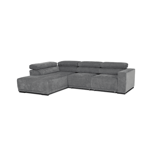 Sofá de canto com cama MACK esquerda 4 lugares cinza escuro