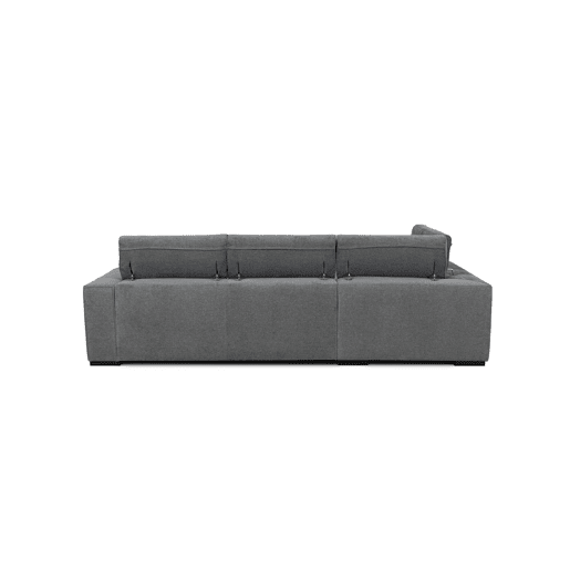 Sofá de canto com cama MACK esquerda 4 lugares cinza escuro