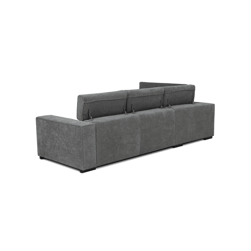 Sofá de canto com cama MACK esquerda 4 lugares cinza escuro