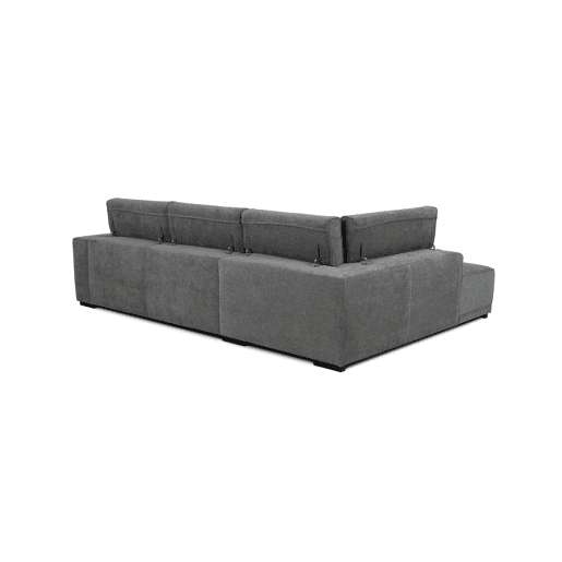 Sofá de canto com cama MACK esquerda 4 lugares cinza escuro