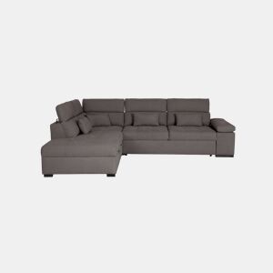 Sofá de canto reversível com cama STEWART 4 lugares cinza escuro