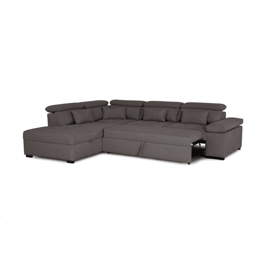 Sofá de canto reversível com cama STEWART 4 lugares cinza escuro