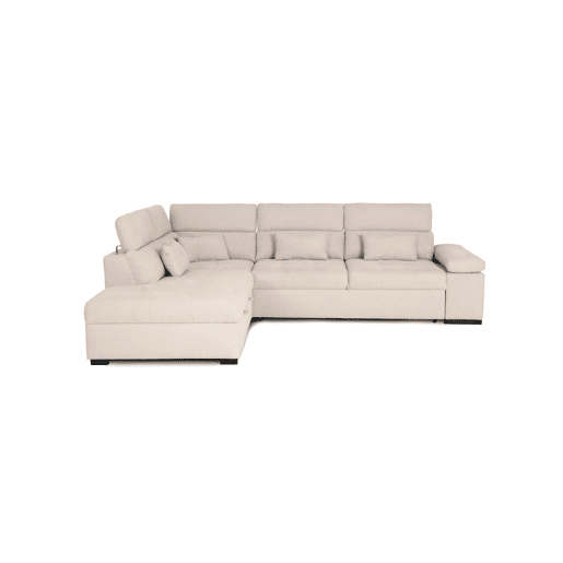 Sofá de canto reversível com cama STEWART 4 lugares bege