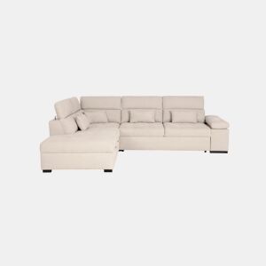 Sofá de canto reversível com cama STEWART 4 lugares bege