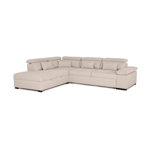 Sofá de canto reversível com cama STEWART 4 lugares bege
