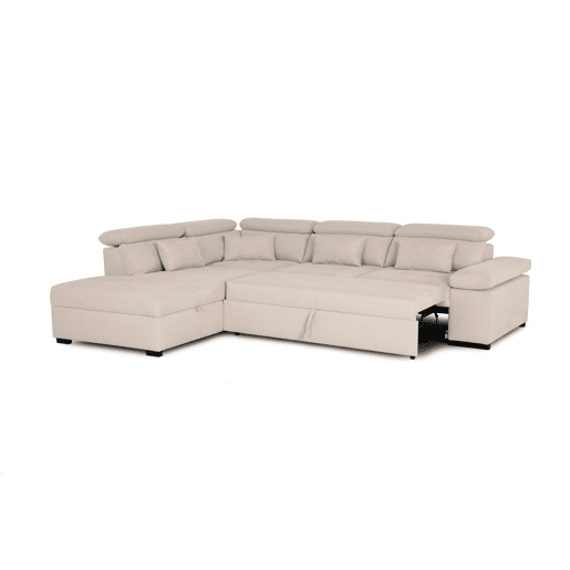 Sofá de canto reversível com cama STEWART 4 lugares bege
