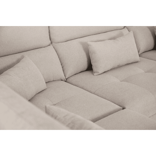 Sofá de canto reversível com cama STEWART 4 lugares bege