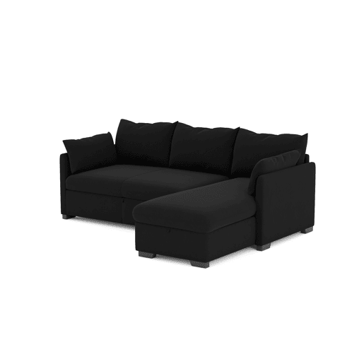 Chaise longue reversível com cama SYCO II 3 lugares preto
