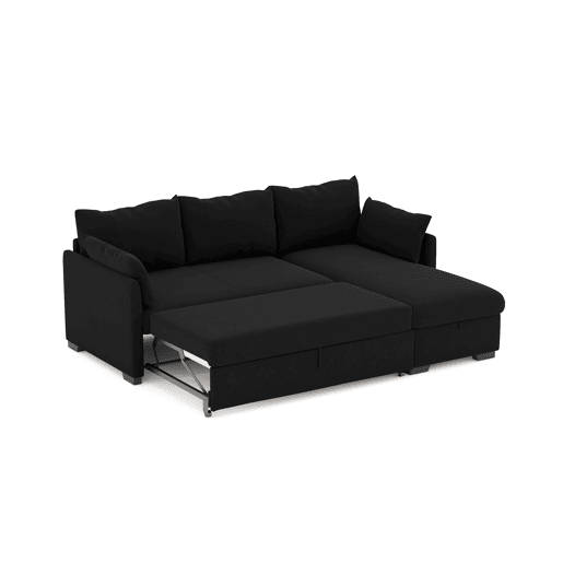 Chaise longue reversível com cama SYCO II 3 lugares preto