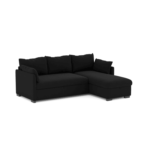 Chaise longue reversível com cama SYCO II 3 lugares preto