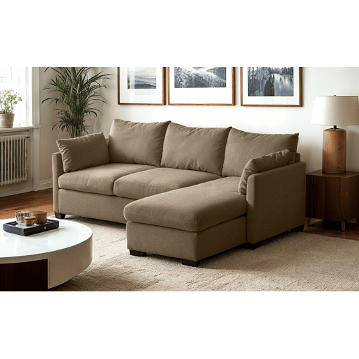 Chaise longue reversível com cama SYCO II 3 lugares castanho